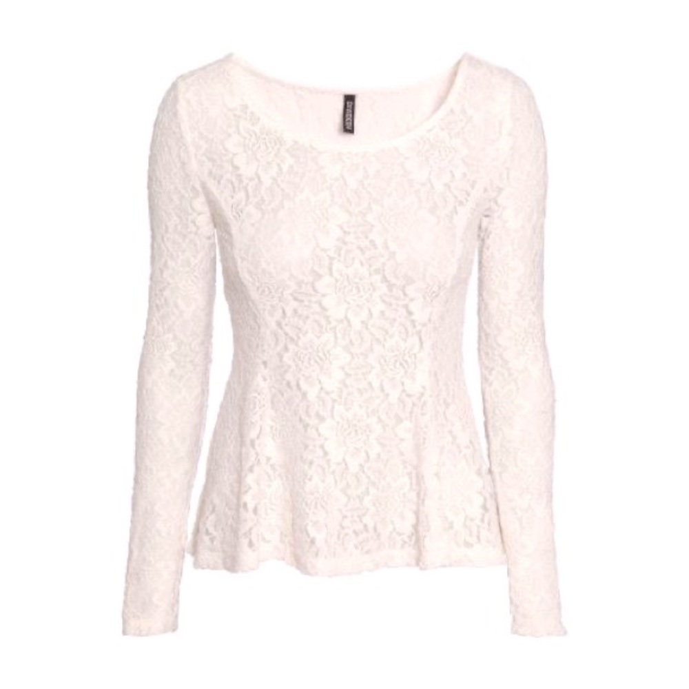 H&M peplum lace long sleeve top